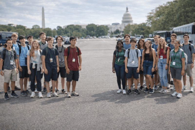 Youth group participating in educational tour in Washington, D.C.